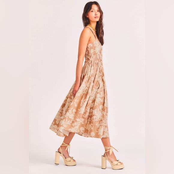 LOVESHACKFANCY  Majory Midi Dress In Espresso - Picture 2 of 16